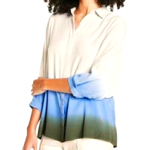 NWT rachel comey x target dip dye long-sleeves button down blouse SMALL - Picture 1 of 1